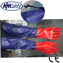 NMSAFETY manga longa luvas de trabalho de segurança pvc